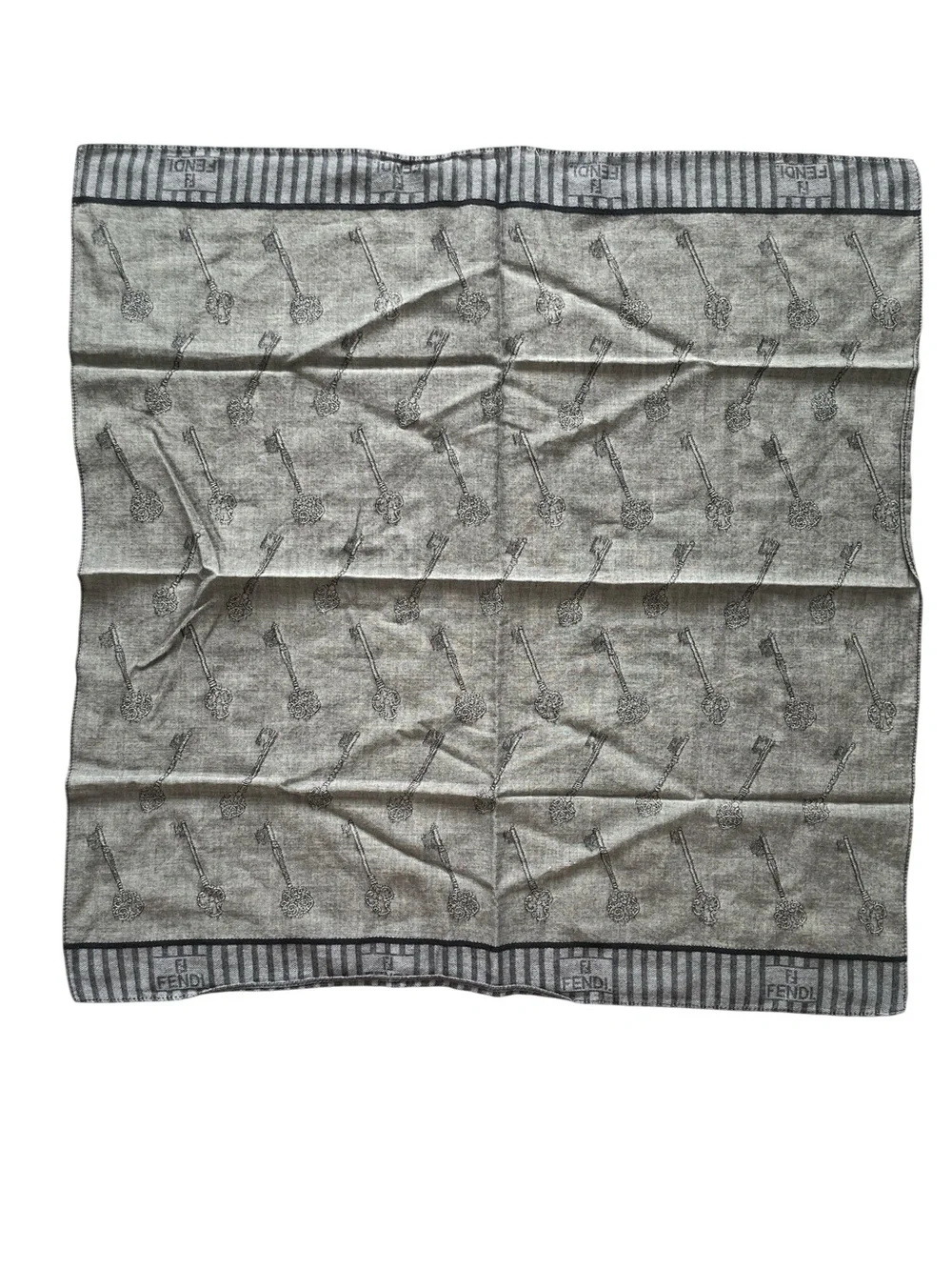 Authentic Fendi Vintage Jacquard Cotton Handkerchief
